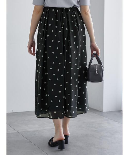 Te chichi（テチチ）の「ドットタックフレアスカート（スカート・レディース・ブラック/ベージュ・F）」の14枚目の写真