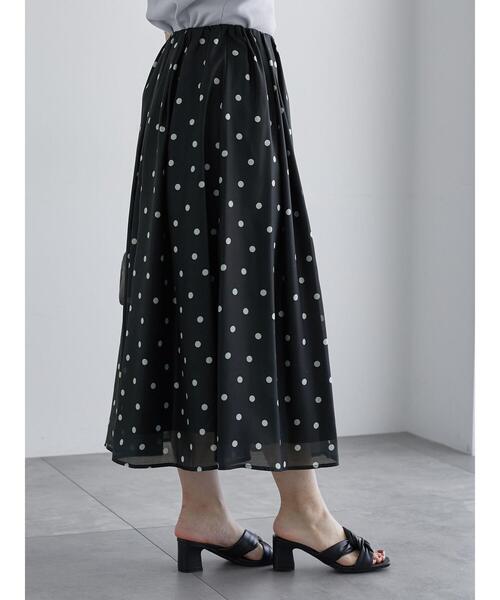 Te chichi（テチチ）の「ドットタックフレアスカート（スカート・レディース・ブラック/ベージュ・F）」の13枚目の写真