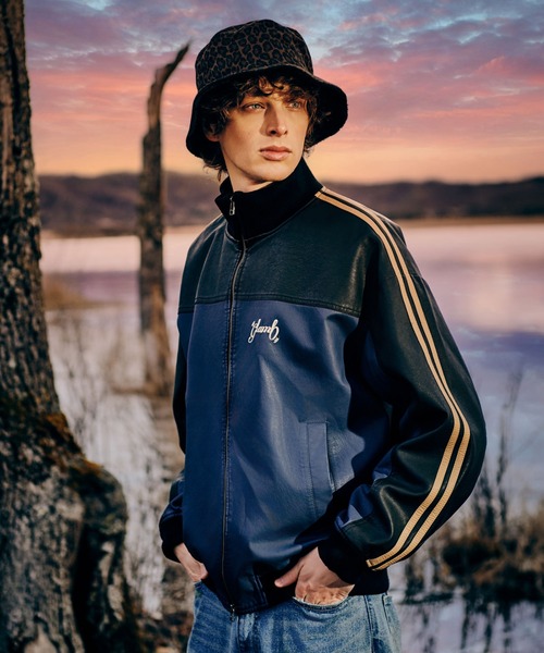 Synth Leather Track Jacket / シンセレザートラックジャケット