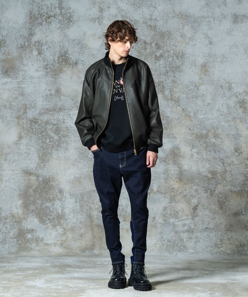 Synth Leather Track Jacket / シンセレザートラックジャケット