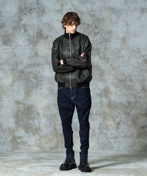 Synth Leather Track Jacket / シンセレザートラックジャケット
