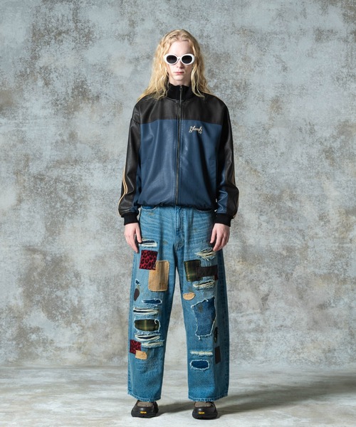 Synth Leather Track Jacket / シンセレザートラックジャケット