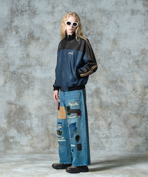 glamb（グラム）の「Synth Leather Track Jacket / シンセレザートラックジャケット（ブルゾン・メンズ・ネイビー/ブラック/カーキ・S/M/L）」の15枚目の写真