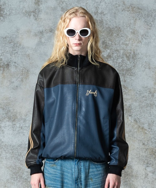 Synth Leather Track Jacket / シンセレザートラックジャケット