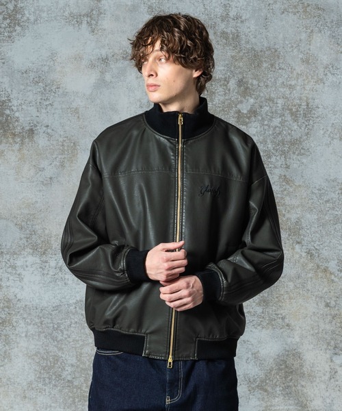 glamb シンセレザートラックジャケット　Synth Leather Synth Leather Track Jacket / シンセレザートラックジャケット