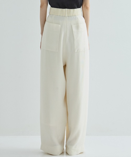STUDIOUS（ステュディオス）の「【STUDIOUS/ステュディオス】Asymmetric Front Mesh Trousers/アシンメトリックフロントメッシュトラウザーズパンツ（その他パンツ・レディース・アイボリー/ブラック・1/2）」の15枚目の写真