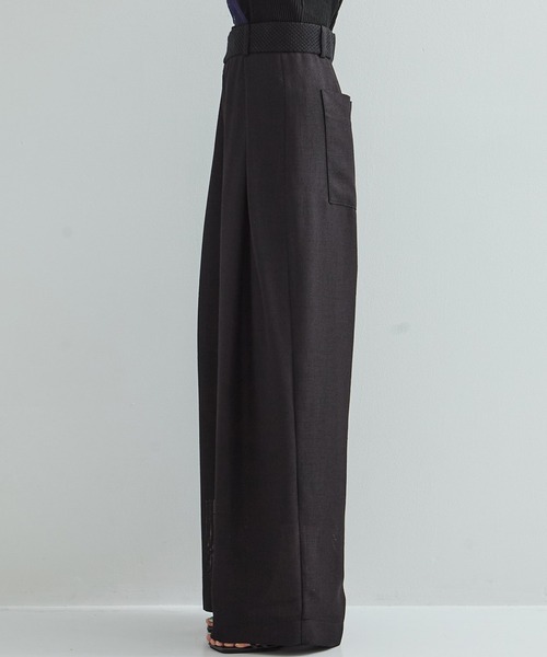 STUDIOUS/ステュディオス】Asymmetric Front Mesh Trousers