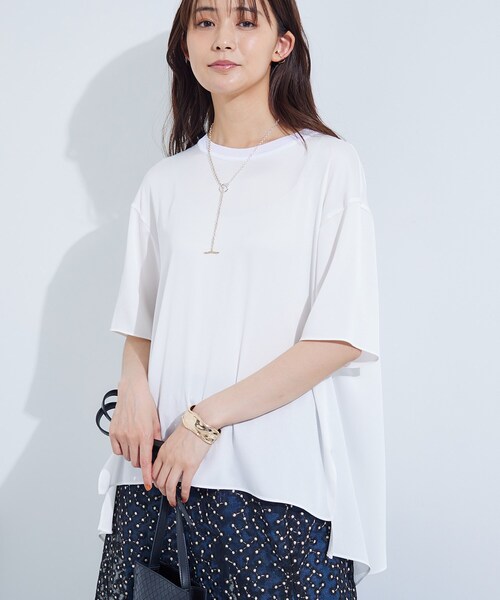 セール】【バックシャン】デザインTブラウス（Tシャツ