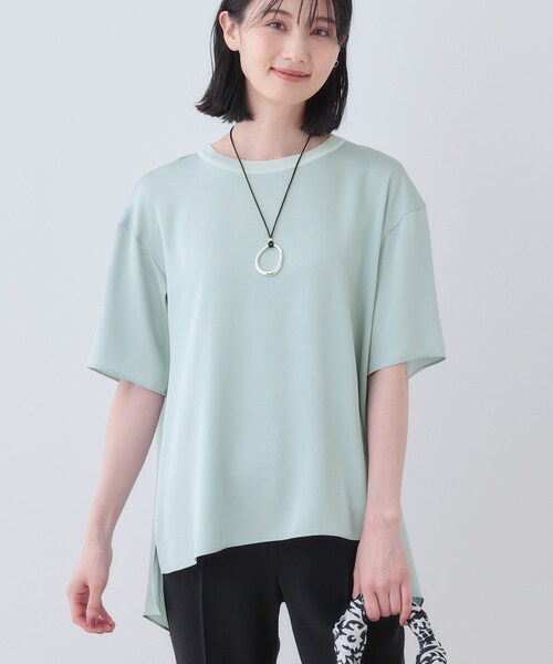 INDIVI（インディヴィ）の「【バックシャン】デザインTブラウス（Tシャツ/カットソー・レディース・ブラック/サックスブルー/ホワイト/ライトグレー・05/13/15 /34/38）」の4枚目の写真