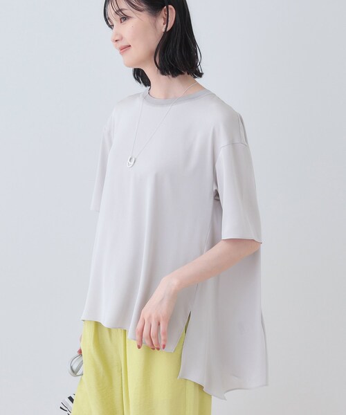 INDIVI（インディヴィ）の「【バックシャン】デザインTブラウス（Tシャツ/カットソー・レディース・ブラック/サックスブルー/ホワイト/ライトグレー・05/13/15 /34/38）」の3枚目の写真