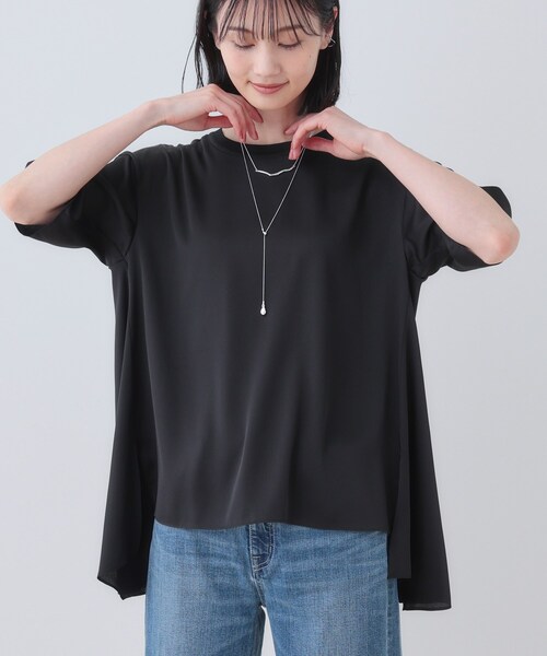 INDIVI（インディヴィ）の「【バックシャン】デザインTブラウス（Tシャツ/カットソー・レディース・ブラック/サックスブルー/ホワイト/ライトグレー・05/13/15 /34/38）」の18枚目の写真