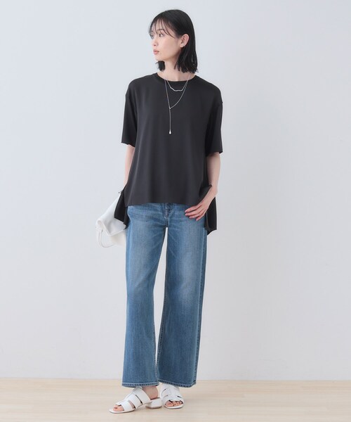 INDIVI（インディヴィ）の「【バックシャン】デザインTブラウス（Tシャツ/カットソー・レディース・ブラック/サックスブルー/ホワイト/ライトグレー・05/13/15 /34/38）」の16枚目の写真