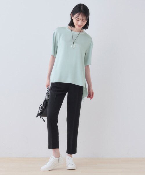 INDIVI（インディヴィ）の「【バックシャン】デザインTブラウス（Tシャツ/カットソー・レディース・ブラック/サックスブルー/ホワイト/ライトグレー・05/13/15 /34/38）」の12枚目の写真