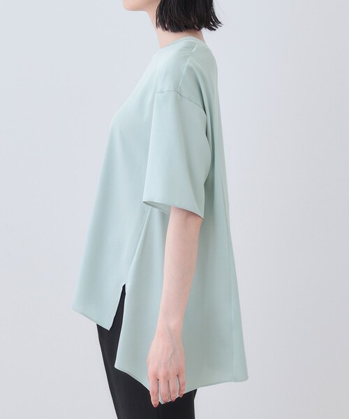 INDIVI（インディヴィ）の「【バックシャン】デザインTブラウス（Tシャツ/カットソー・レディース・ブラック/サックスブルー/ホワイト/ライトグレー・05/13/15 /34/38）」の9枚目の写真