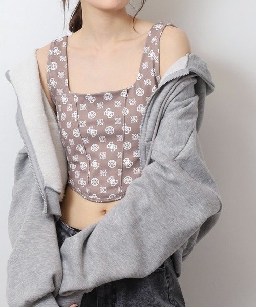 Guess(ゲス)の「GUESS NEW AGGIE ACTIVE BRA タンクトップ(タンクトップ・レディース・ベージュ・S/M)」の6枚目の写真
