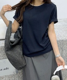 ネック配色シンプルTシャツ (SS)