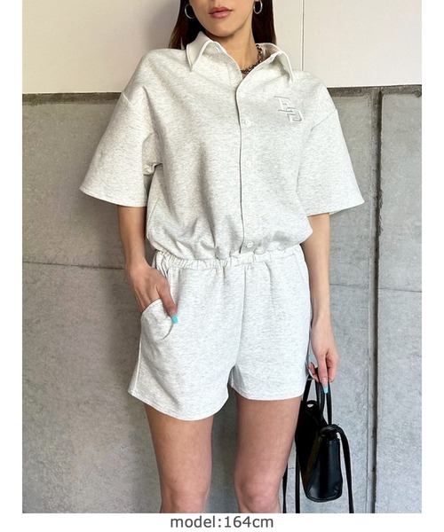 EGOIST（エゴイスト）の「ラガーシャツ半袖オールインワン（つなぎ/オールインワン・レディース・ブラック/ネイビー・FREE）」の14枚目の写真