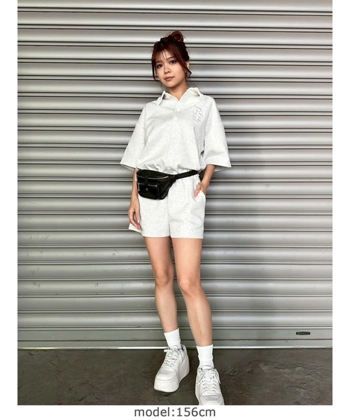 EGOIST（エゴイスト）の「ラガーシャツ半袖オールインワン（つなぎ/オールインワン・レディース・ブラック/ネイビー・FREE）」の17枚目の写真