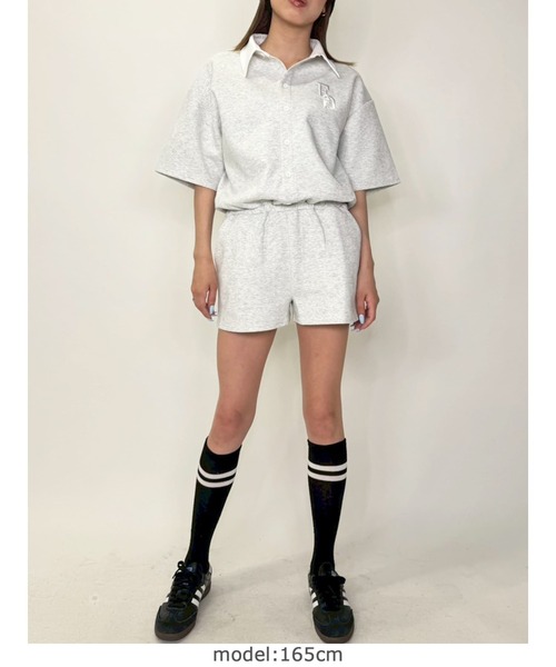 EGOIST（エゴイスト）の「ラガーシャツ半袖オールインワン（つなぎ/オールインワン・レディース・ブラック/ネイビー・FREE）」の20枚目の写真