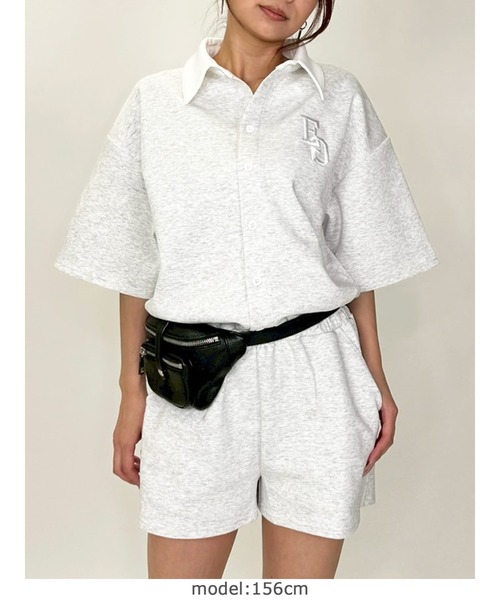 EGOIST（エゴイスト）の「ラガーシャツ半袖オールインワン（つなぎ/オールインワン・レディース・ブラック/ネイビー・FREE）」の7枚目の写真