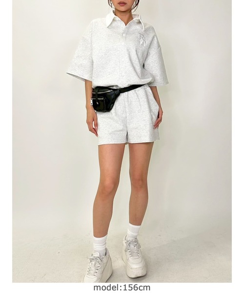 EGOIST（エゴイスト）の「ラガーシャツ半袖オールインワン（つなぎ/オールインワン・レディース・ブラック/ネイビー・FREE）」の8枚目の写真