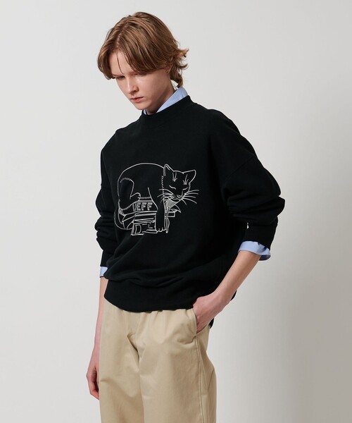 LOEFF 猫と本のイラスト スウェット　2025.6購入　1度着用 LOEFF＞スリーピング キャット スウェット UNISEX（スウェット