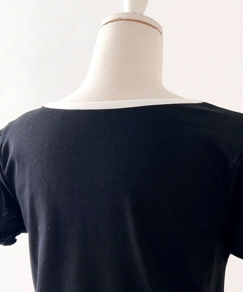 DearMyLoveRose(ディアマイラブローズ)の「ミニパフスリーブカットソー【大きいサイズ有り】(Tシャツ/カットソー・レディース・ホワイト/ライトピンク/ブラック・MEDIUM/LARGE/LL/3L)」の8枚目の写真