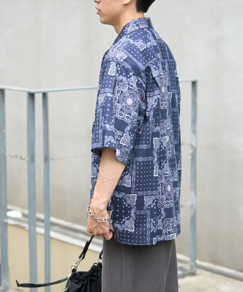 CIAOPANIC TYPY（チャオパニックティピー）の「■アフリカンバティックヴィンテージ柄オープンカラーシャツ（シャツ/ブラウス・メンズ・ネイビー/ブラック・LARGE/MEDIUM）」の15枚目の写真