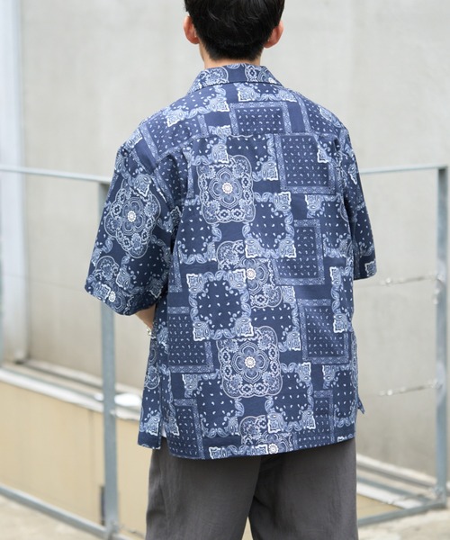 CIAOPANIC TYPY（チャオパニックティピー）の「■アフリカンバティックヴィンテージ柄オープンカラーシャツ（シャツ/ブラウス・メンズ・ネイビー/ブラック・LARGE/MEDIUM）」の17枚目の写真