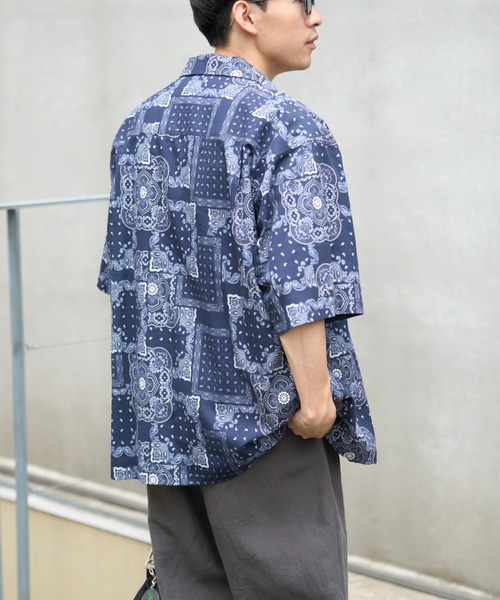 CIAOPANIC TYPY（チャオパニックティピー）の「■アフリカンバティックヴィンテージ柄オープンカラーシャツ（シャツ/ブラウス・メンズ・ネイビー/ブラック・LARGE/MEDIUM）」の16枚目の写真