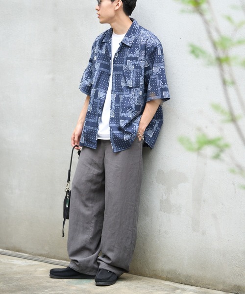 CIAOPANIC TYPY（チャオパニックティピー）の「■アフリカンバティックヴィンテージ柄オープンカラーシャツ（シャツ/ブラウス・メンズ・ネイビー/ブラック・LARGE/MEDIUM）」の18枚目の写真