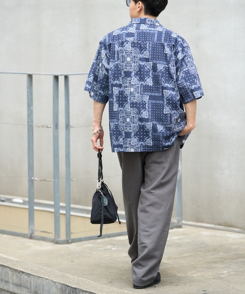 CIAOPANIC TYPY（チャオパニックティピー）の「■アフリカンバティックヴィンテージ柄オープンカラーシャツ（シャツ/ブラウス・メンズ・ネイビー/ブラック・LARGE/MEDIUM）」の21枚目の写真