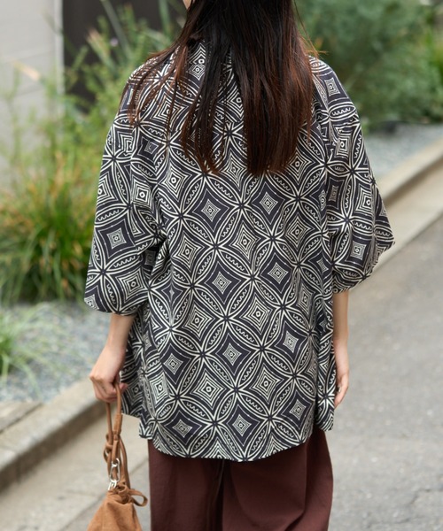 CIAOPANIC TYPY（チャオパニックティピー）の「■アフリカンバティックヴィンテージ柄オープンカラーシャツ（シャツ/ブラウス・メンズ・ネイビー/ブラック・LARGE/MEDIUM）」の6枚目の写真