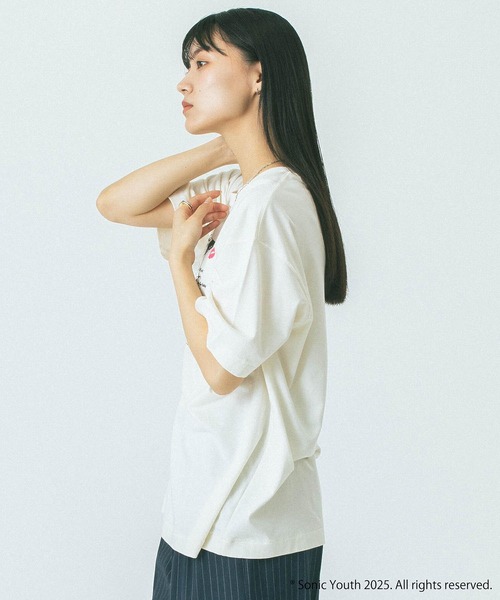 ROSE BUD（ローズバッド）の「(CREOLME)SONIC YOUTH H/S TEE（Tシャツ/カットソー・レディース・オフホワイト/グレー/ブラック・ONE SIZE）」の4枚目の写真