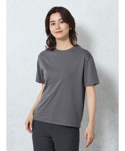 Perfect Suit FActory（パーフェクトスーツファクトリー）の「2枚袖Tシャツ　オフホワイト/ブラック/グレー（Tシャツ/カットソー・レディース・ブラック/オフホワイト/チャコールグレー・L/M）」の3枚目の写真