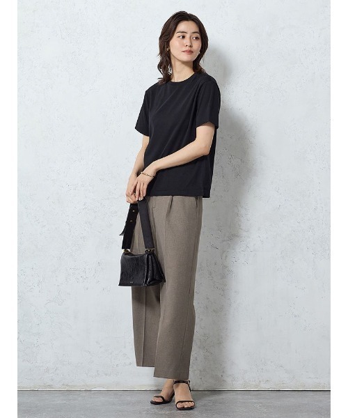 Perfect Suit FActory（パーフェクトスーツファクトリー）の「2枚袖Tシャツ　オフホワイト/ブラック/グレー（Tシャツ/カットソー・レディース・ブラック/オフホワイト/チャコールグレー・L/M）」の7枚目の写真