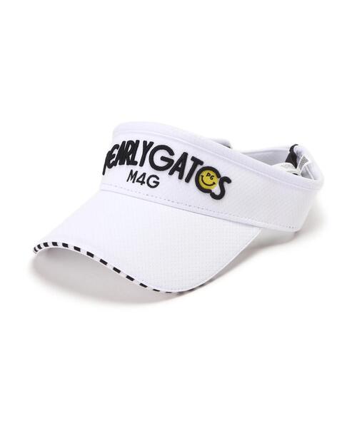 PEARLY GATES(パーリーゲイツ)の「【PEARLY GATES】ハニカムメッシュBASICロゴUVバイザー (UNISEX)(サンバイザー・レディース・ネイビー/ホワイト/ブルー/ワイン・FREE)」の1枚目の写真