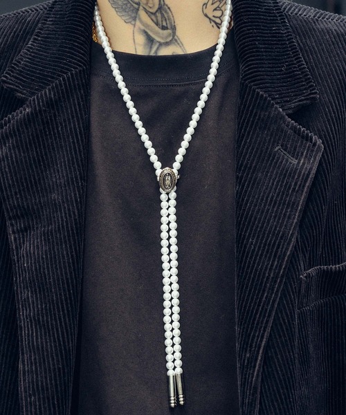 Subciety(サブサエティ)の「Medaille pearl necklace(ネックレス・メンズ・ホワイト/ブラック・FREE)」の7枚目の写真
