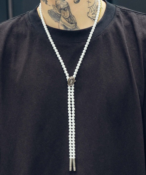 Subciety(サブサエティ)の「Medaille pearl necklace(ネックレス・メンズ・ホワイト/ブラック・FREE)」の8枚目の写真