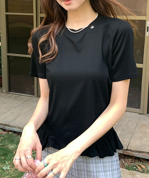 2ly2(トゥーリートゥー)の「裾フリルTシャツ(Tシャツ/カットソー・レディース・ブラック/グレー/イエロー/ホワイト・FREE)」の16枚目の写真