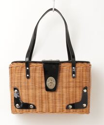 ケイトスペード  カゴバック　未使用品　ロゴ付きストロー✖️ピンクミニカバン kate spade NEW YORK（かごバッグ/ストローバッグ）のフリマ