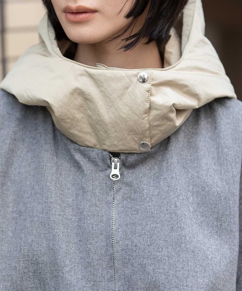 Munich（ミューニック）の「【軽量】【保温性】【吸水・速乾性】梳毛調合繊×ツイル×octaフーデットブルゾン（ブルゾン・レディース・ネイビー/チャコールグレー/グレー・S）」の18枚目の写真