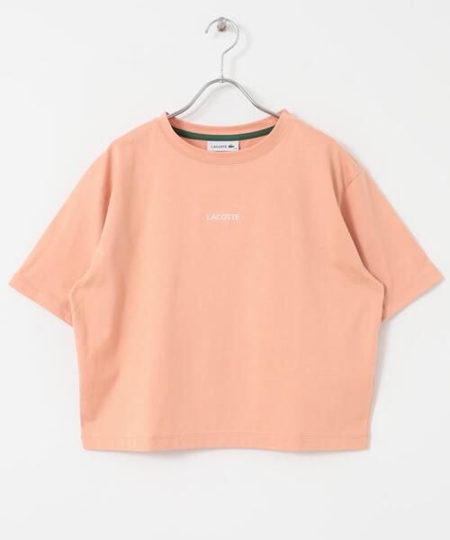 LACOSTE(ラコステ)の「LACOSTE コンパクトTシャツ(Tシャツ/カットソー・レディース・ホワイト/ピンク/ブラック・36)」の1枚目の写真