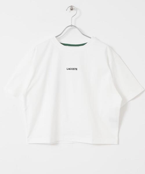 LACOSTE(ラコステ)の「LACOSTE コンパクトTシャツ(Tシャツ/カットソー・レディース・ホワイト/ピンク/ブラック・36)」の4枚目の写真
