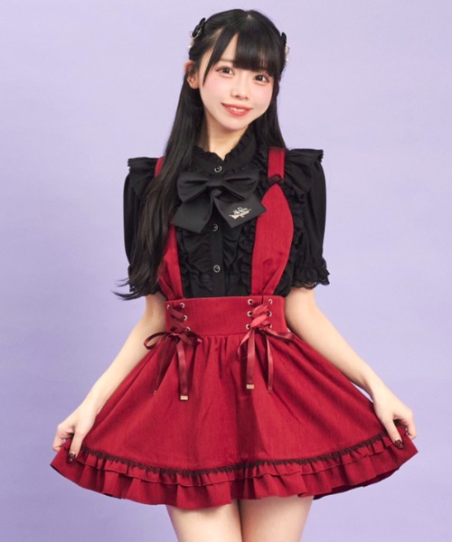 Secret Honey（シークレットハニー）の「うさ耳スカパン（スカート・レディース・ブラック/ワインレッド・MEDIUM）」の2枚目の写真