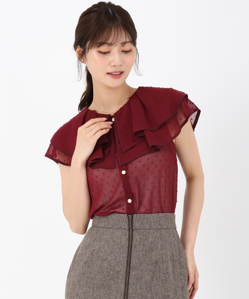 MISCH MASCH(ミッシュマッシュ)の「ドビードットトリミングブラウス(シャツ/ブラウス・レディース・ブラック/レッド/ホワイト・フリ-)」の15枚目の写真