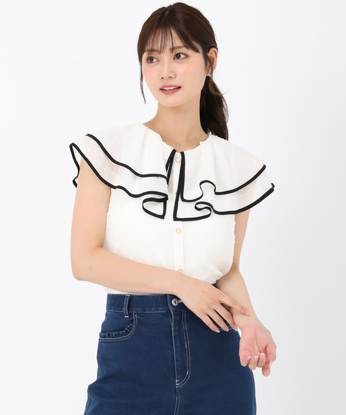 MISCH MASCH(ミッシュマッシュ)の「ドビードットトリミングブラウス(シャツ/ブラウス・レディース・ブラック/レッド/ホワイト・フリ-)」の18枚目の写真
