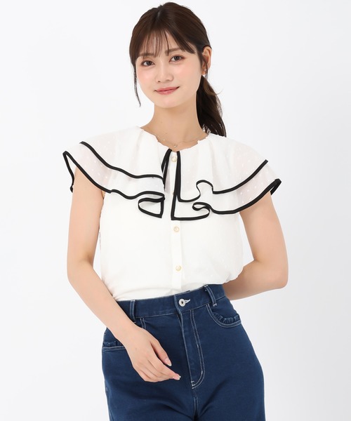 MISCH MASCH(ミッシュマッシュ)の「ドビードットトリミングブラウス(シャツ/ブラウス・レディース・ブラック/レッド/ホワイト・フリ-)」の19枚目の写真