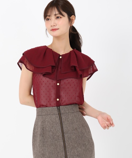 MISCH MASCH(ミッシュマッシュ)の「ドビードットトリミングブラウス(シャツ/ブラウス・レディース・ブラック/レッド/ホワイト・フリ-)」の16枚目の写真