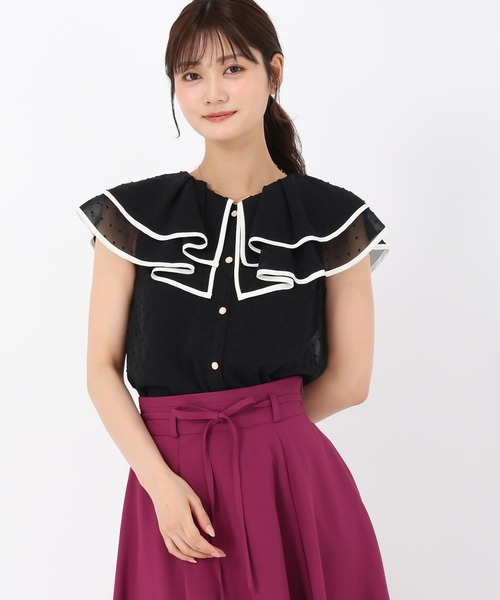 MISCH MASCH(ミッシュマッシュ)の「ドビードットトリミングブラウス(シャツ/ブラウス・レディース・ブラック/レッド/ホワイト・フリ-)」の11枚目の写真